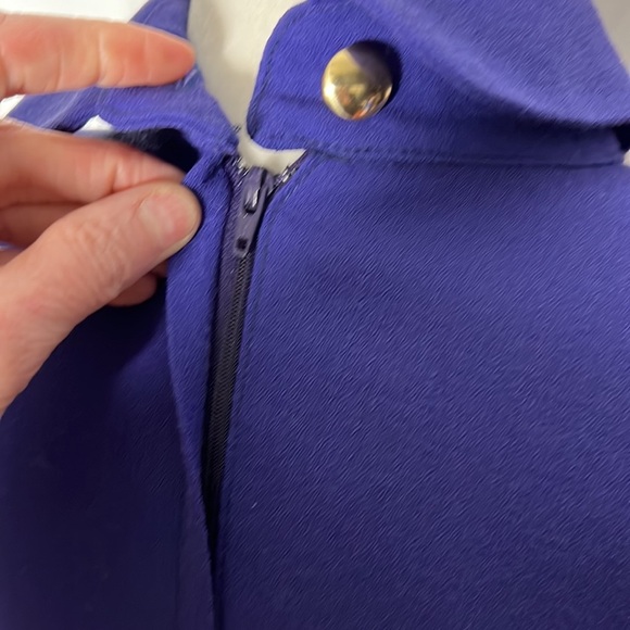 Selina blue woolen fitted collared dress size 6 - Picture 6 of 14